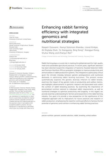 Enhancing rabbit farming efficiency with integrated genomics and ... - raincitystudios.com