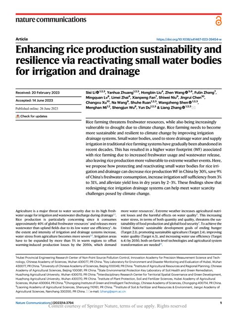 Enhancing rice production sustainability and resilience via ... - wintechmobiles.com