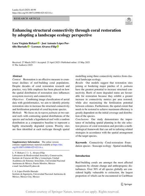 Enhancing structural connectivity through coral restoration by adopting ... - raincitystudios.com