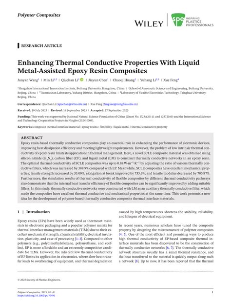Enhancing Thermal Conductive Properties With Liquid Metal‐Assisted ... - wintechmobiles.com