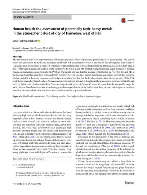Environmental and human health risk of potentially toxic metals in ... - raincitystudios.com
