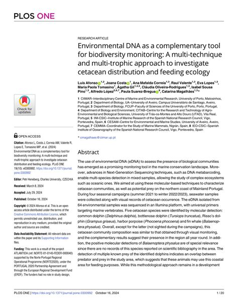 Environmental DNA as a complementary tool for biodiversity monitoring ... - raincitystudios.com