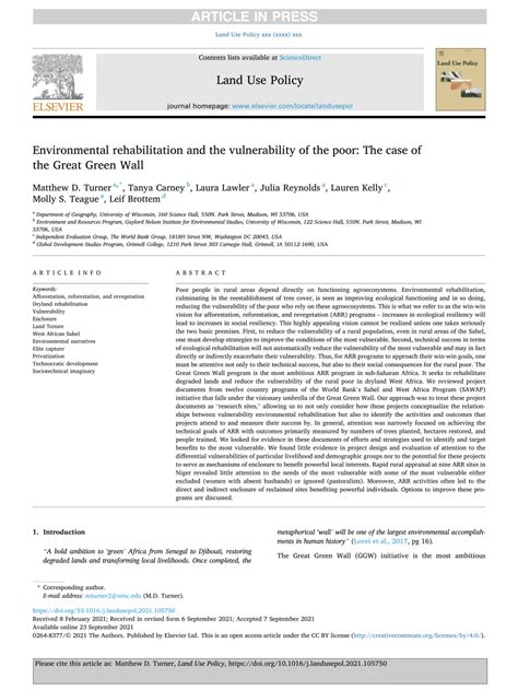Environmental rehabilitation and the vulnerability of the poor: The ... - raincitystudios.com