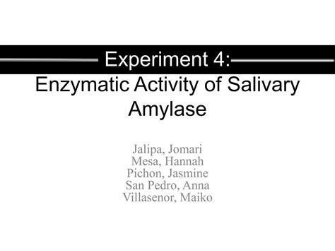 Enzymatic Activity of Salivary Amylase - 1827 Words | Studymode - muktibox.com