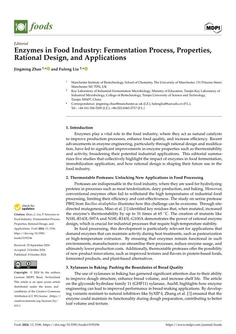 Enzymes in Food Industry: Fermentation Process, Properties, Rational ... - wintechmobiles.com