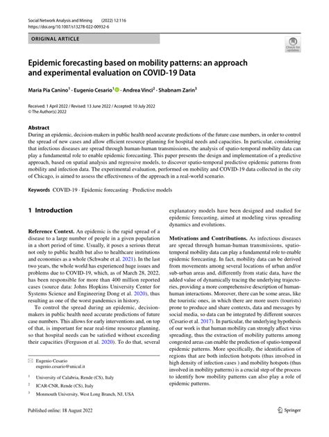 Epidemic forecasting based on mobility patterns: an approach and ... - wintechmobiles.com