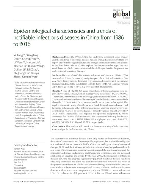 Epidemiological characteristics and trends of notifiable infectious ... - muktibox.com