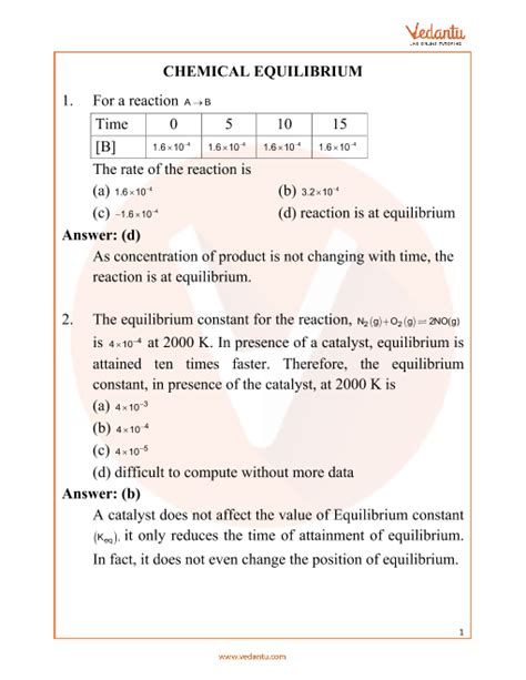 Equilibrium Important Questions For NEET - 2026 Free PDF - Vedantu - wintechmobiles.com