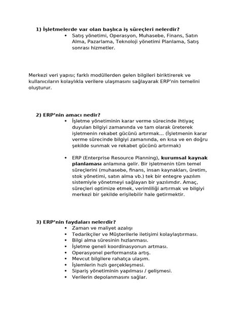 ERP NOTLAR PDF Scribd.