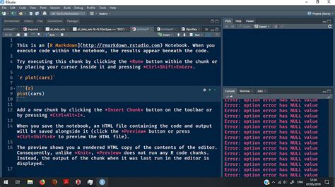 ERROR: option error has NULL value - R Markdown - Posit …