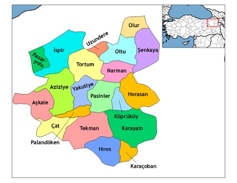 ERZURUM İLÇELERİ .