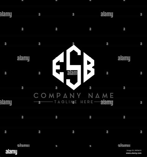 ESB letter logo design with polygon shape ESB polygon and cube shape