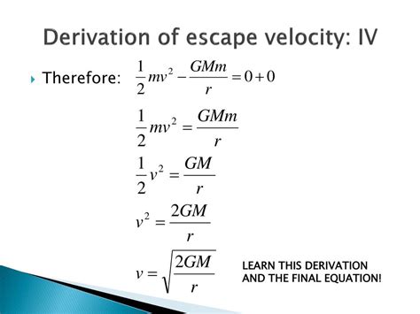Escape Velocity Derivation - A Level Physics Revision … - muktibox.com