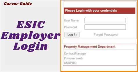 ESIC Employer Portal Guide Login Page