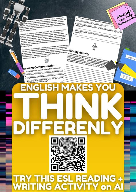 ESL Reading + Writing Activity Worksheet Artificial Intelligence by