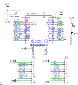 ESP32S模块的最小系统原理图 MCU起航