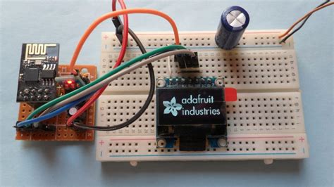 ESP8266 ESP01 with SSD1306 OLED display Simple Circuit