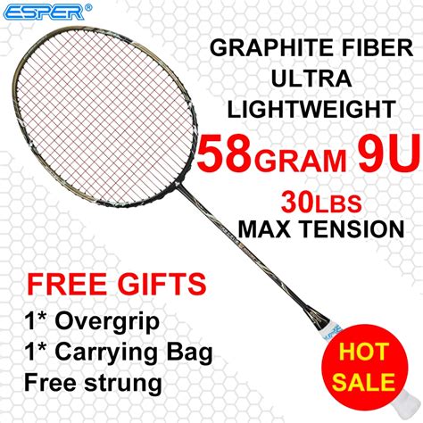 ESPER Badminton Racket 58Gram Ultralight 9U Graphite …