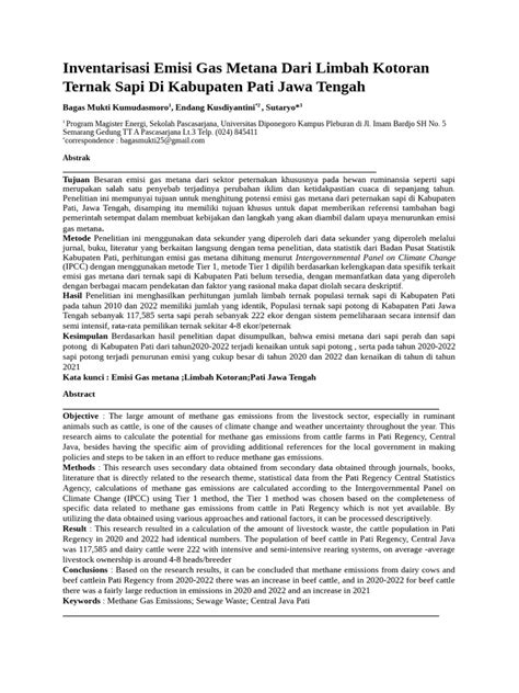 Estimasi Emisi Metana (CH4) pada Ternak Sapi Potong di Kabupaten ... - wintechmobiles.com