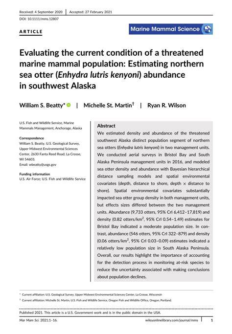Estimating the Abundance of Marine Mammal Populations - raincitystudios.com