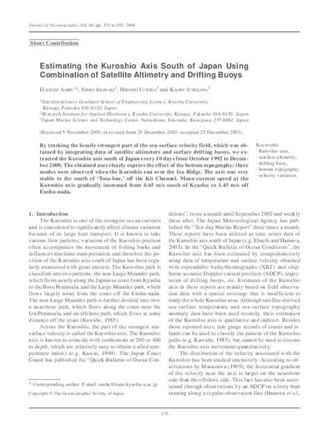 Estimating the Kuroshio Axis South of Japan Using ... - Springer - raincitystudios.com