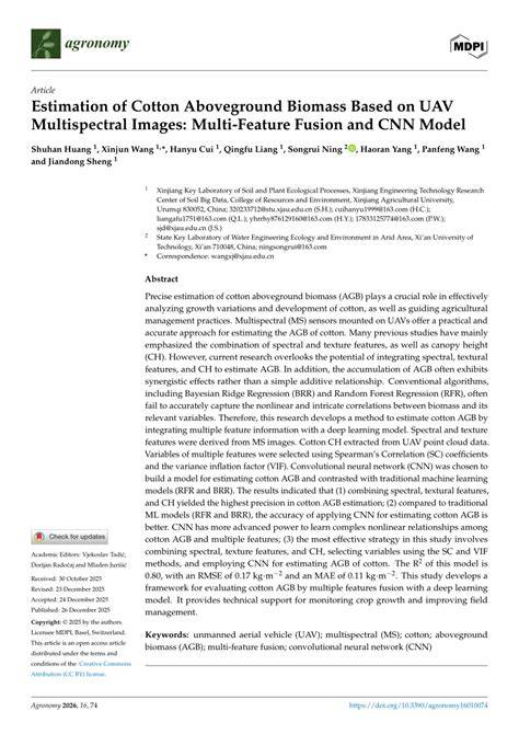 Estimation of Cotton Above-Ground Biomass Based on Fusion of UAV ... - raincitystudios.com