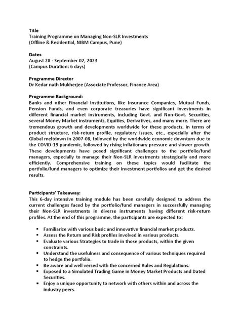 ET in Classroom: SLR and non-SLR investments - The Economic …