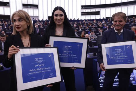 EU remembers Iranian woman who died in custody at awarding of Sakharov human rights prize