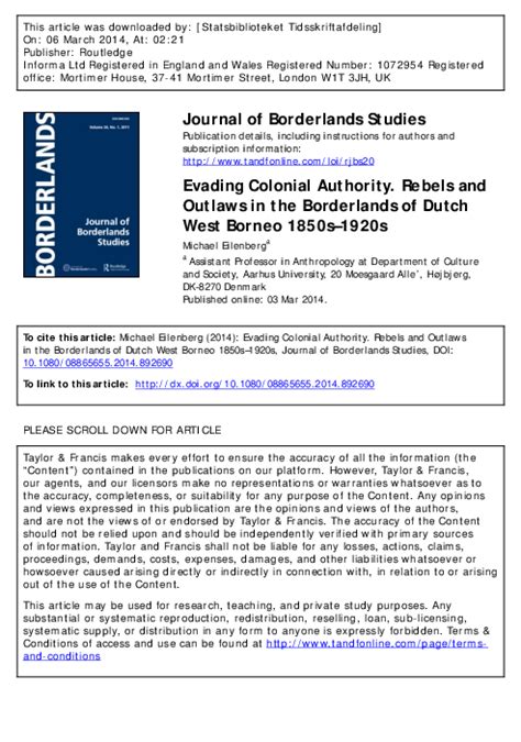 Evading Colonial Authority. Rebels and Outlaws in the Borderlands of ... - wintechmobiles.com