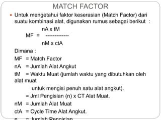Evaluasi match factor alat gali-muat dan angkut untuk meningkatkan ... - raincitystudios.com