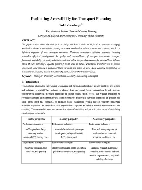 Evaluating Accessibility For Transport Planning - wintechmobiles.com