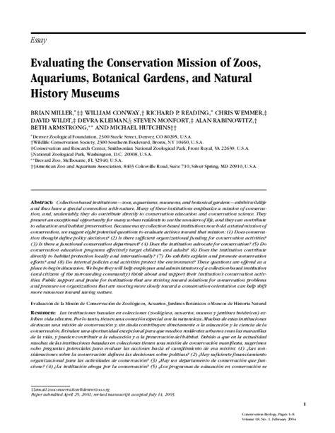 Evaluating the Conservation Mission of Zoos, Aquariums, Botanical ... - raincitystudios.com