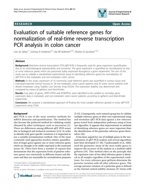 Evaluation and validation of suitable reference genes for reverse ... - muktibox.com