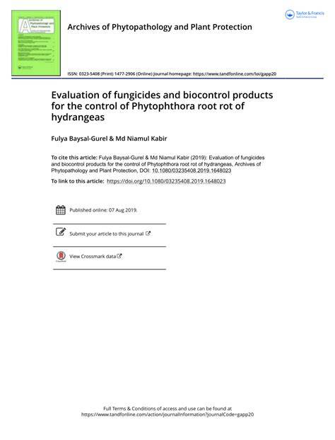 Evaluation of fungicides and biofungicide to control Phytophthora root ... - raincitystudios.com