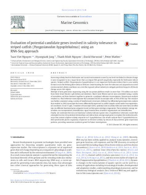 Evaluation of potential candidate genes involved in salinity tolerance ... - raincitystudios.com