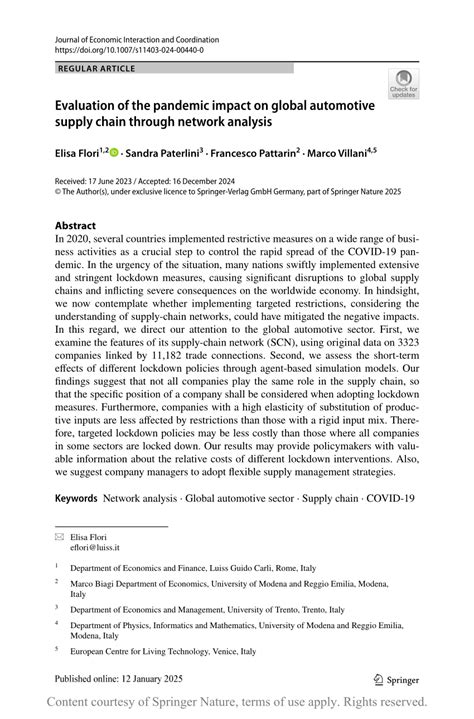 Evaluation of the pandemic impact on global automotive supply chain ... - wintechmobiles.com