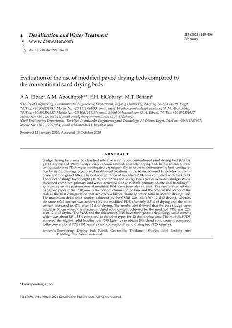 Evaluation of the use of modified paved drying beds compared to the ... - raincitystudios.com