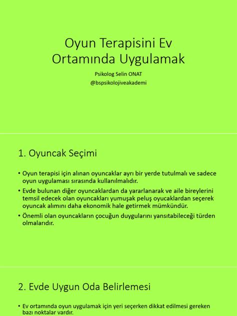 EVDE OYUN TERAPİSİ PDF Scribd.
