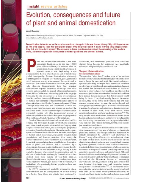 Evolution, consequences and future of plant and animal domestication - wintechmobiles.com