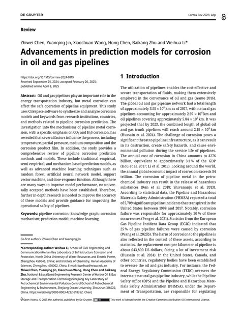 Evolution of corrosion prediction models for oil and gas pipelines ... - coolestguyplanet.net