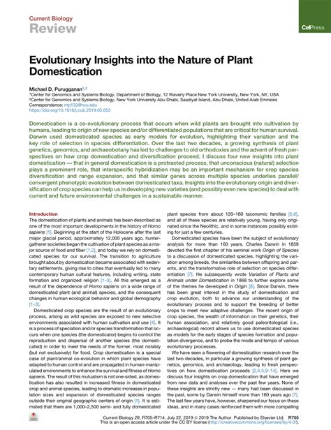 Evolutionary Insights into the Nature of Plant Domestication - wintechmobiles.com