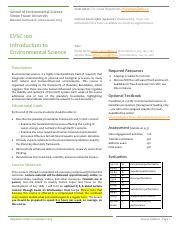 EVSC 1100: Introduction to Environmental Science