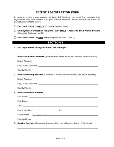 EVerify Client Registration Form