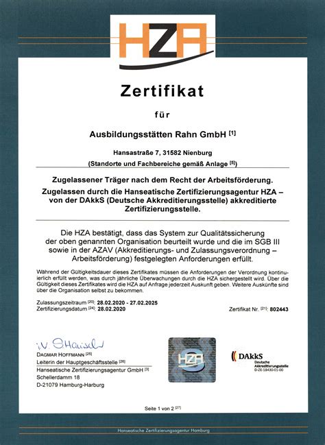 EX447 Zertifizierung