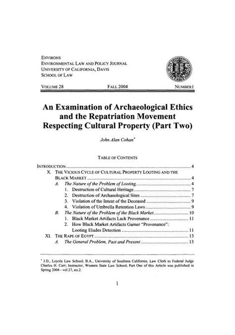 Examination of Archaeological Ethics and the Repatriation Movement ... - raincitystudios.com