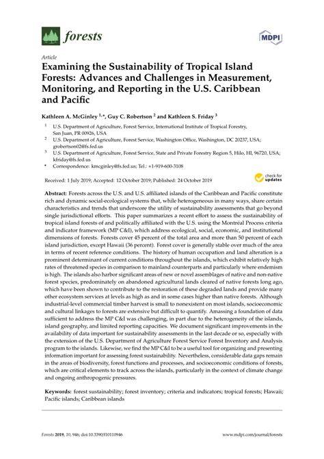 Examining the Sustainability of Tropical Island Forests: Advances and ... - raincitystudios.com