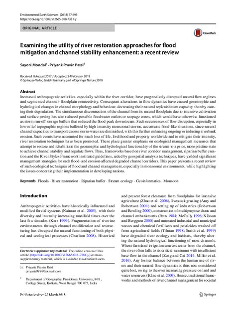 Examining the utility of river restoration approaches for flood ... - raincitystudios.com