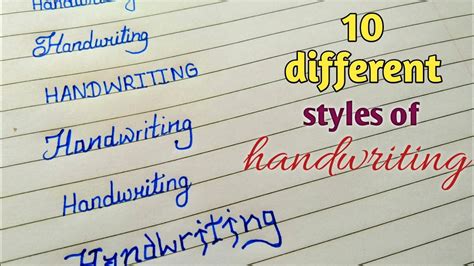 Examples of Handwriting Styles - Draw Your World - muktibox.com