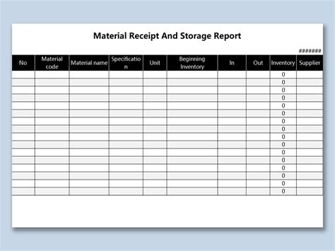 EXCEL of Material Receipt And Storage Report.xlsx WPS Free Templates