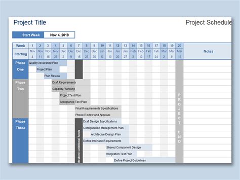 EXCEL of Project Schedule.xls WPS Free Templates